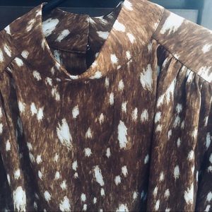 Mock neck printed blouse